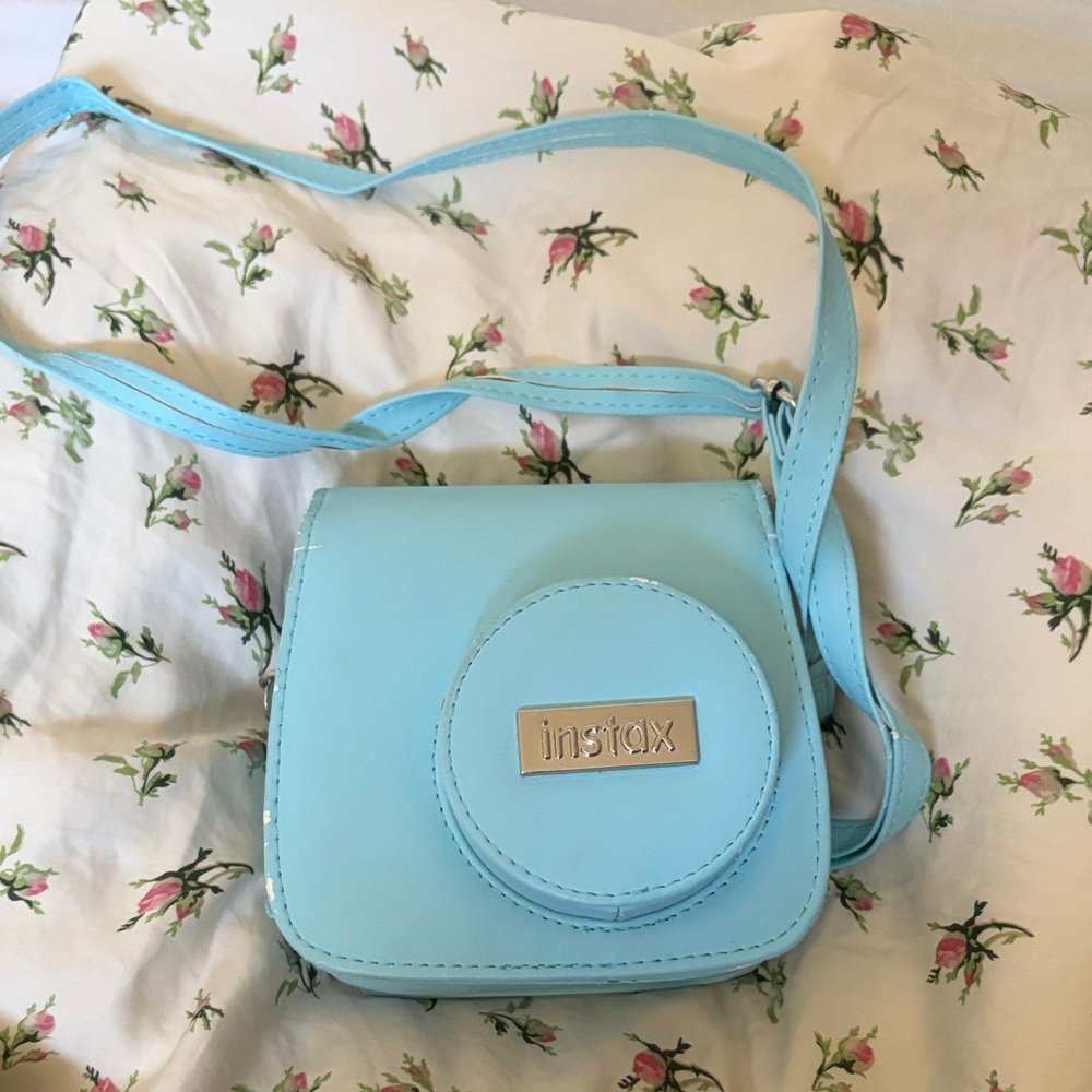 Instax Sky Blue Crossbody and Instax mini 8 purple